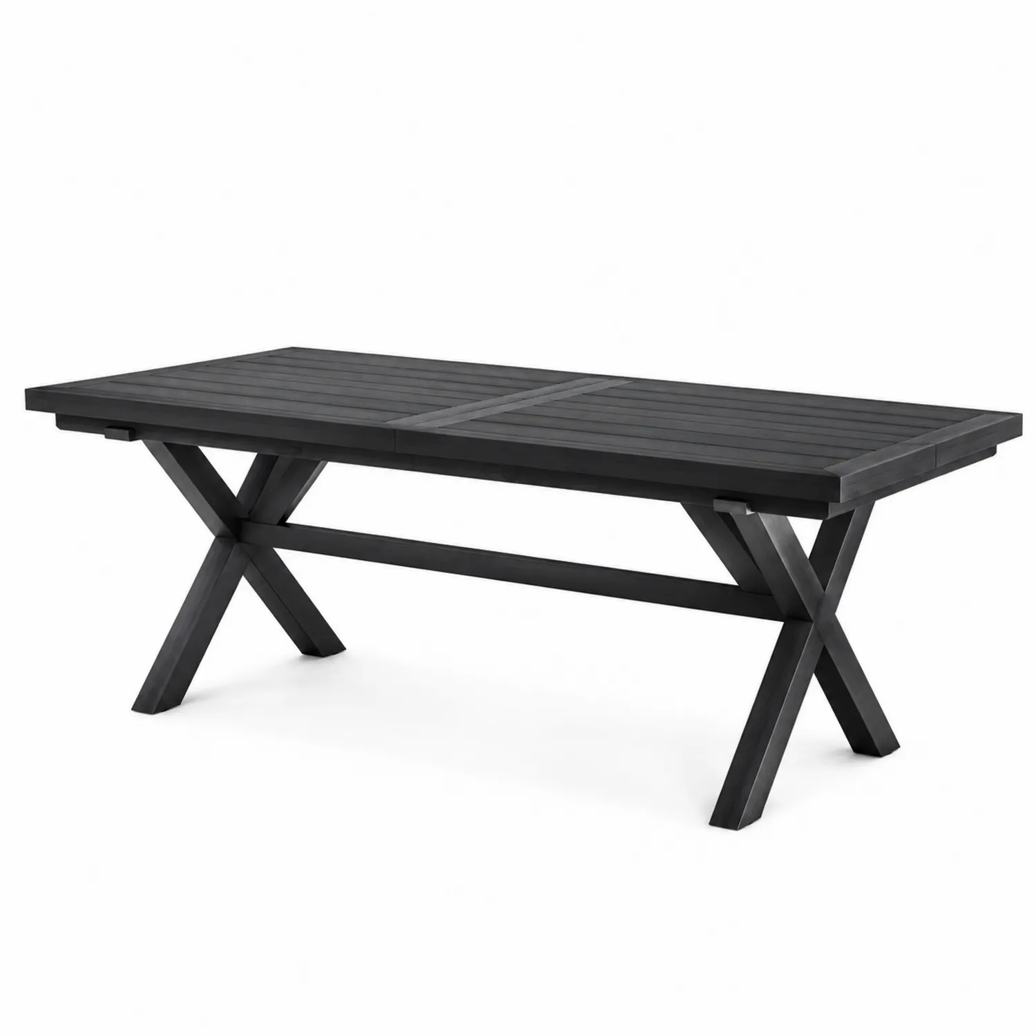 Garten-Esstisch Aluminium Schwarz 200x100x75 cm