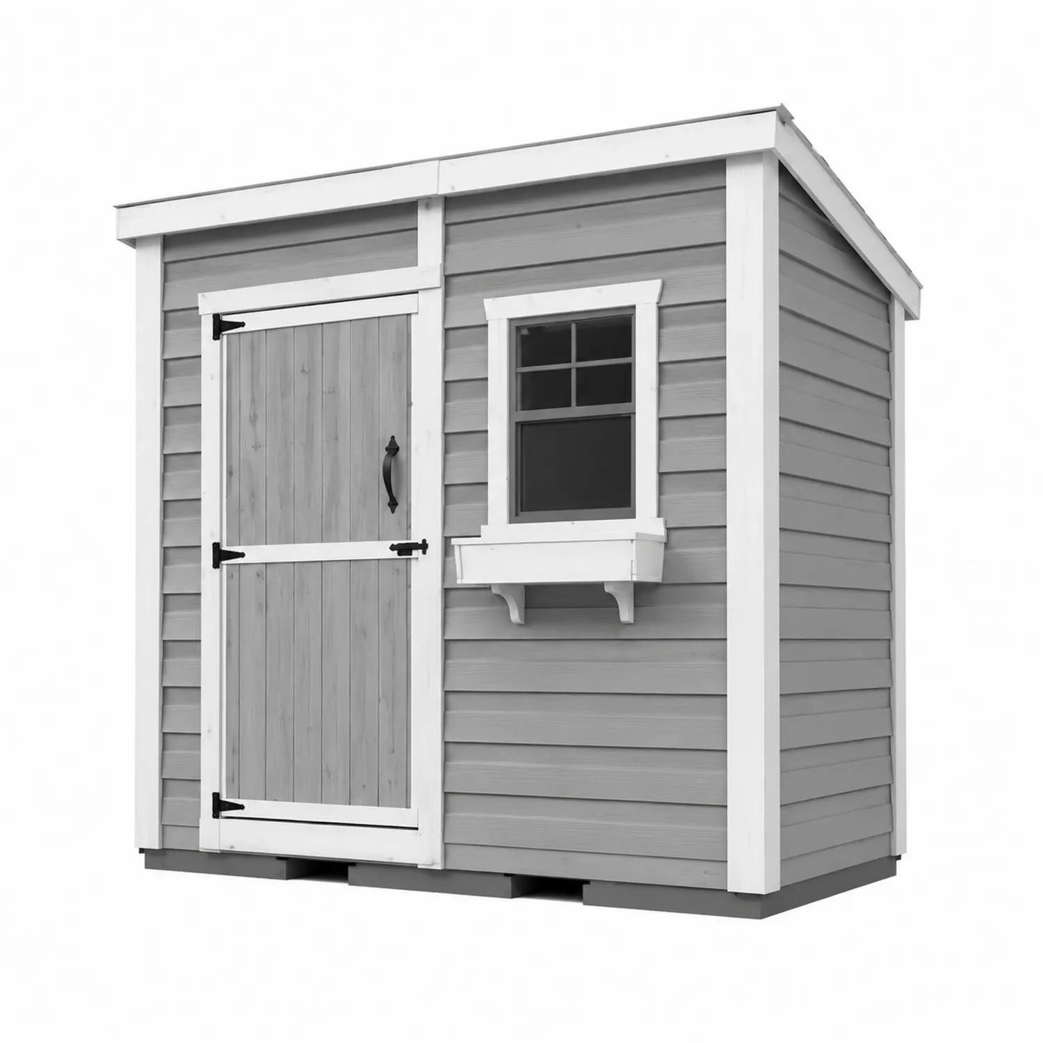 Holzgartenhaus mit Fenster und Tür 185x122x215 cm Grau/Weiß