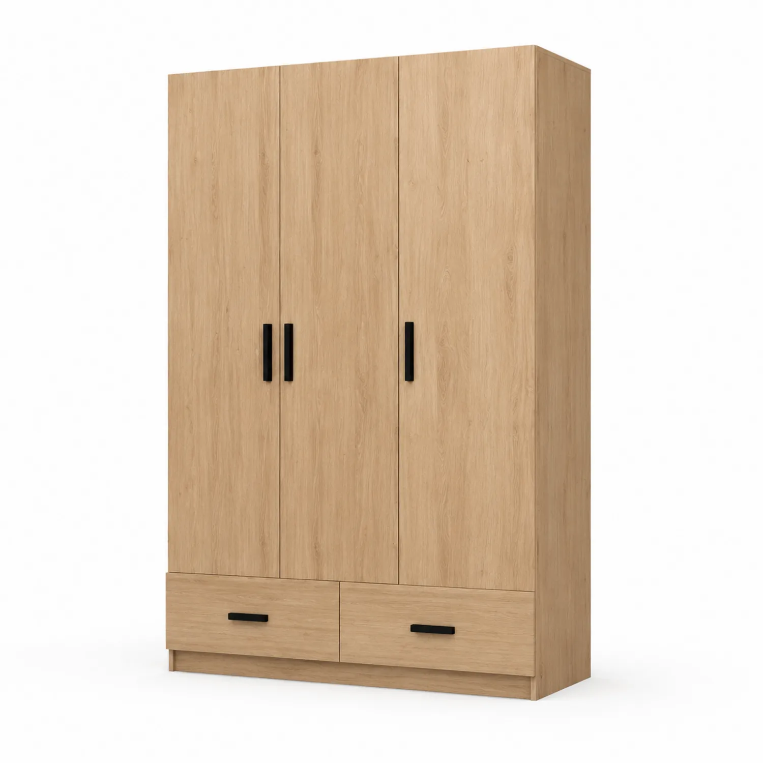 Holz-Kleiderschrank mit 3 Türen und 2 Schubladen