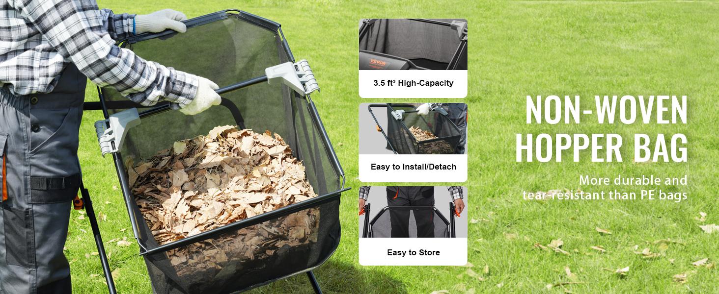 【Summerfinds】VEVOR Push Lawn Sweeper 21-Inch Leaf & Grass Collector with 3.5 cu. ft. Mesh Collection Hopper Bag 2 Spinning Brushes & Strong Rubber Wheels, Tools And Gadgets