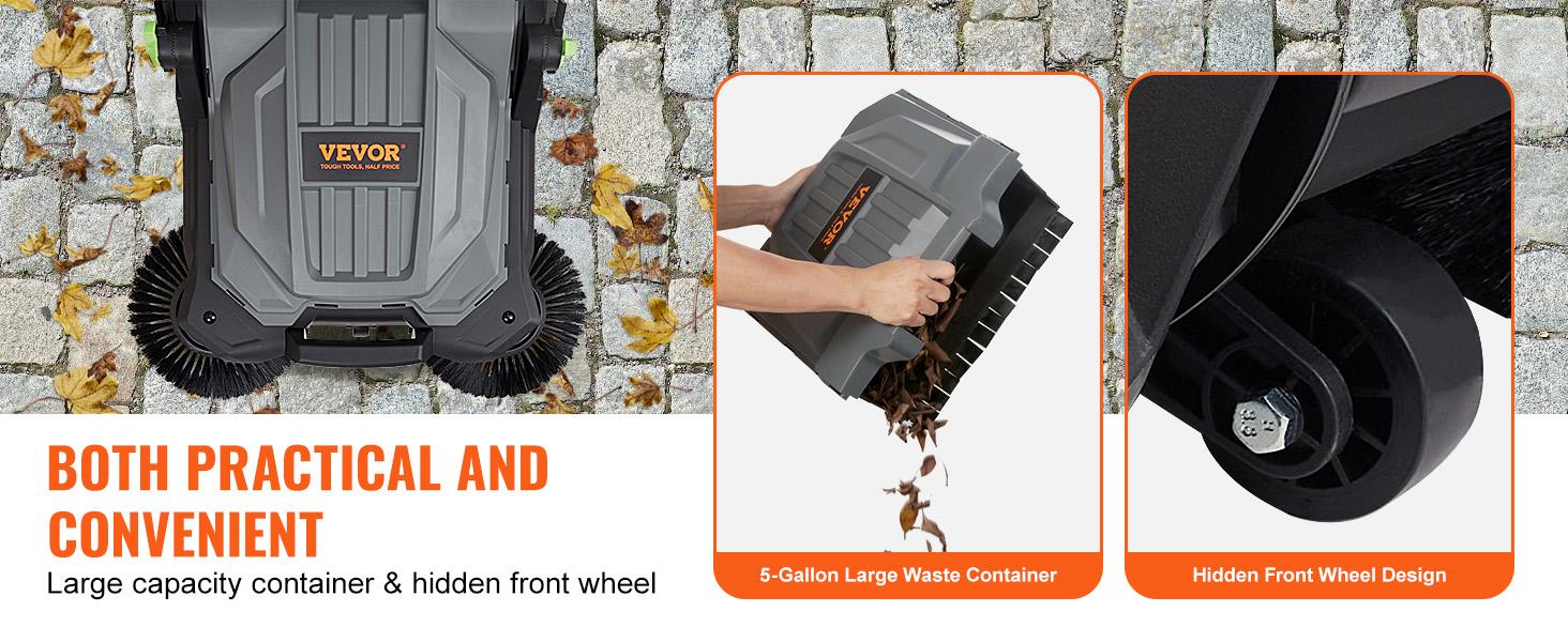 【Summerfinds】VEVOR Walk-behind Hand Push Floor Sweeper 25.6" Sweeping Width Floor Sweeper Manual Non-Electric5-Gallon Waste ContainerAngle & Height Adjustable Folding Handle for WalkwayYardGaragePatio 【Summerfinds】VEVOR Walk-behind Hand Push Floor Sweeper 25.6" Sweeping Width Floor Sweeper Manual Non-Electric5-Gallon Waste ContainerAngle & Height Adjustable Folding Handle for WalkwayYardGaragePatio