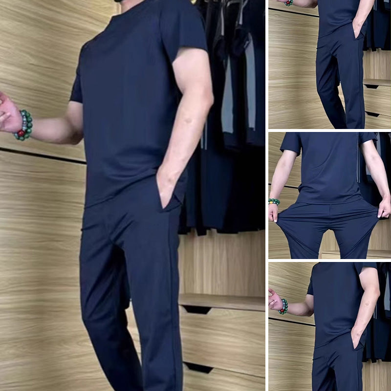 Men’s Lightweight Stretch Two-Piece Set – T-Shirt & Pants