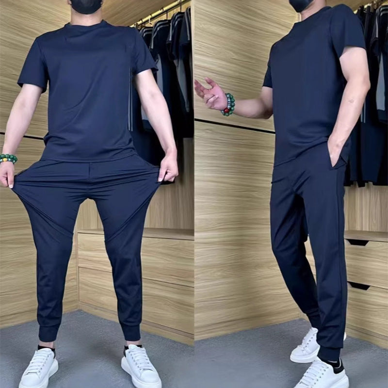 Men’s Lightweight Stretch Two-Piece Set – T-Shirt & Pants