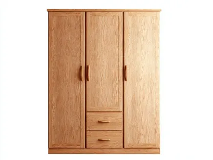 Armoire - bois d'ingénierie-métal - 140 x 58 x 188 cm - Bois clair - Style minimaliste-Oakgohome