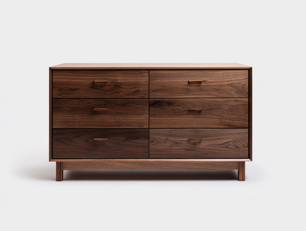 Commode - Bois massif-MDF - 140 x 45 x 78 cm - Noyer - Style moderne-Oakgohome