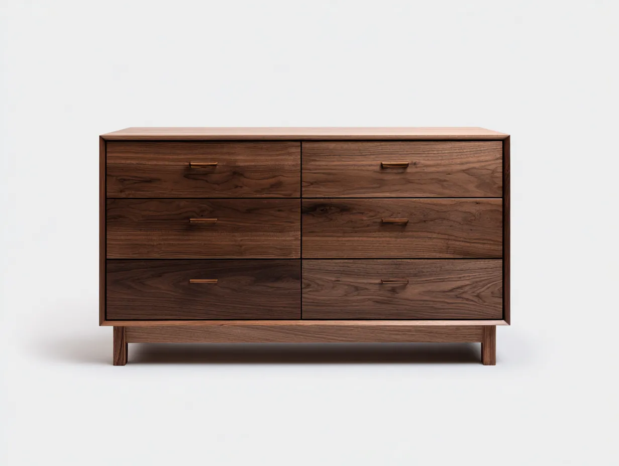 Commode - Bois massif-MDF - 140 x 45 x 78 cm - Noyer - Style moderne-Oakgohome