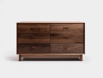 Commode - Bois massif-MDF - 140 x 45 x 78 cm - Noyer - Style moderne-Oakgohome