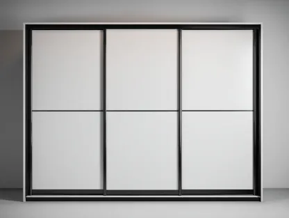 Armoire - bois d'ingénierie-métal - 200 x 65 x 210 cm - Blanc-Noir - Style contemporain-Oakgohome