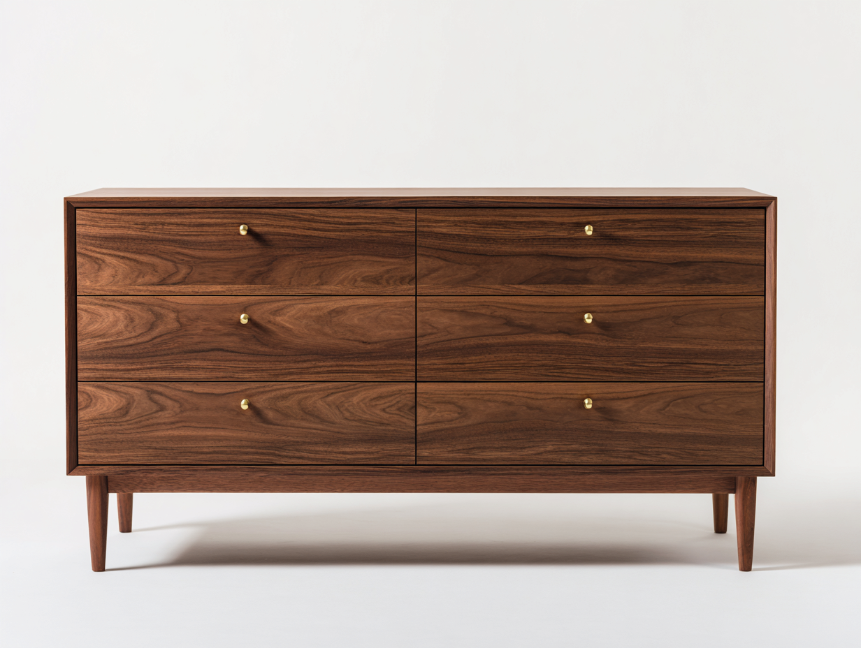 Commode - Bois massif-MDF - 150 x 46 x 80 cm - Noyer - Style moderne-Oakgohome