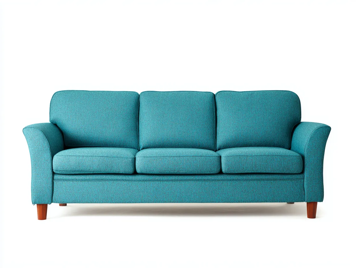 Canapé 3 places - tissu-bois - 216 x 91 x 84 cm - bleu vert - style classique moderne-Oakgohome