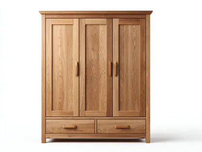 Armoire - bois massif-chêne - 135 x 60 x 190 cm - Bois naturel - Style classique-Oakgohome