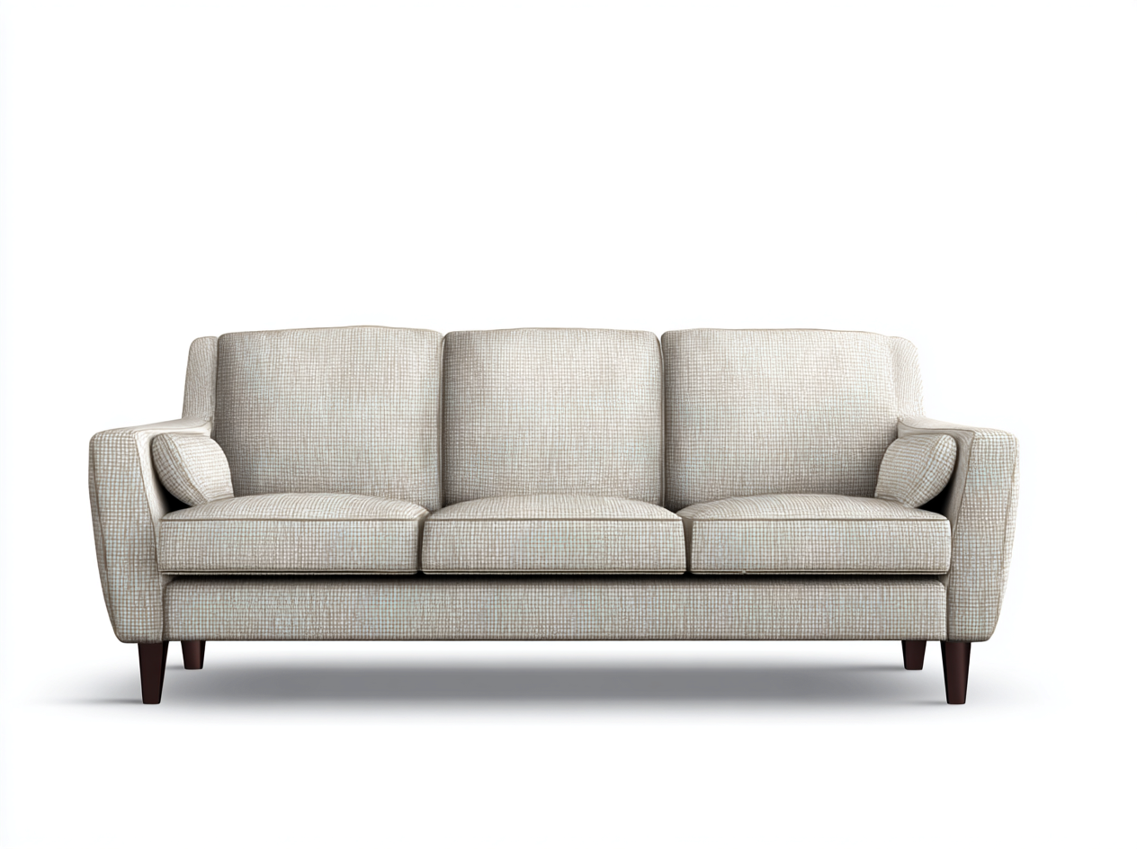 Canapé 3 places - tissu-bois - 219 x 92 x 85 cm - beige - style contemporain élégant-Oakgohome