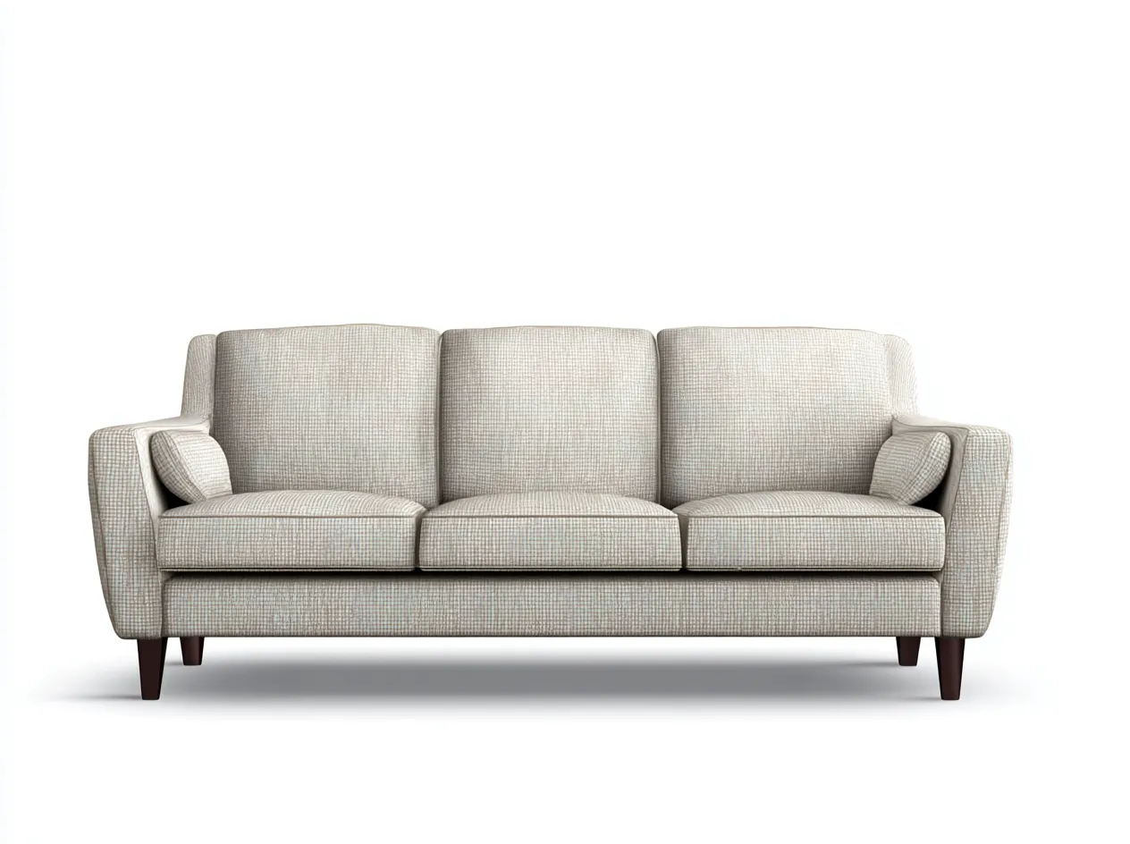Canapé 3 places - tissu-bois - 219 x 92 x 85 cm - beige - style contemporain élégant-Oakgohome