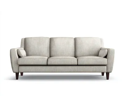 Canapé 3 places - tissu-bois - 219 x 92 x 85 cm - beige - style contemporain élégant-Oakgohome