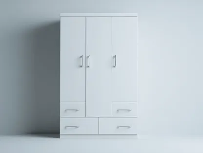 Armoire - bois d'ingénierie-métal - 121 x 55 x 185 cm - Blanc - Style moderne-Oakgohome
