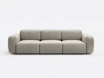 Canapé 3 places - tissu-bois - 205 x 88 x 80 cm - beige - style moderne minimaliste-Oakgohome