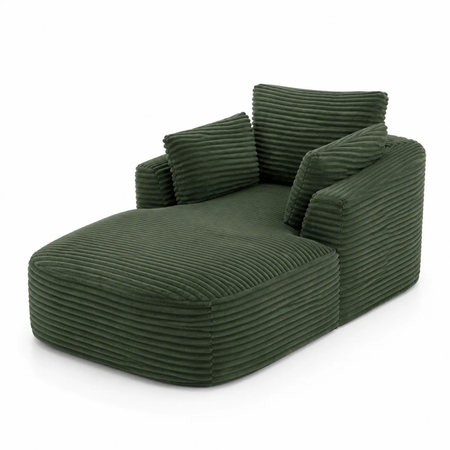 Chaise Longue de Pana Verde Oscuro 180x90x70 cm