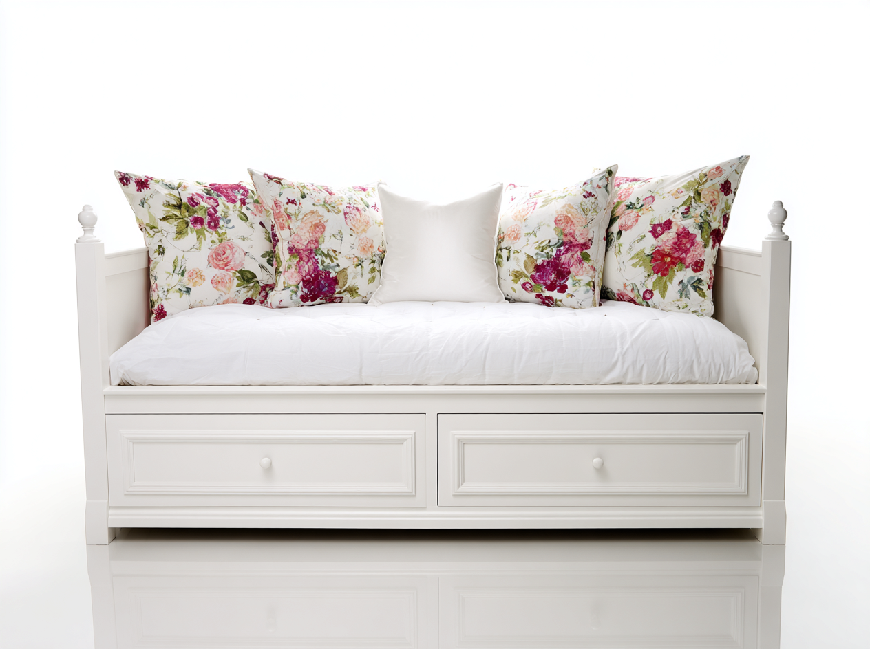 Canapé lit - bois-MDF - 202 x 94 x 85 cm - blanc - style classique élégant-Cottahome
