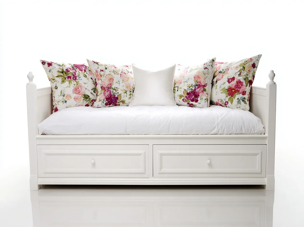 Canapé lit - bois-MDF - 202 x 94 x 85 cm - blanc - style classique élégant-Cottahome