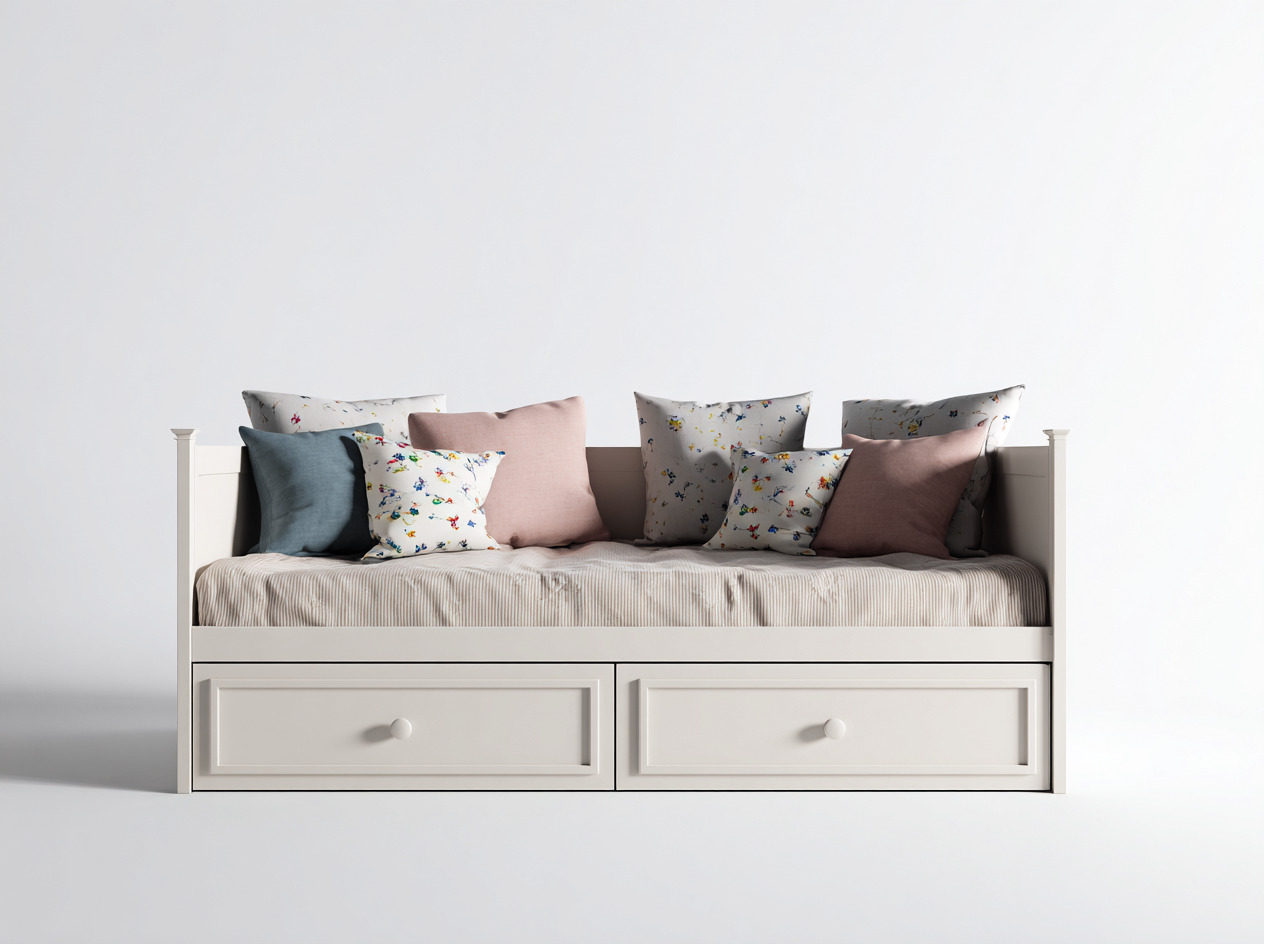 Canapé lit - bois-MDF - 203 x 95 x 78 cm - blanc - style moderne fonctionnel-Cottahome