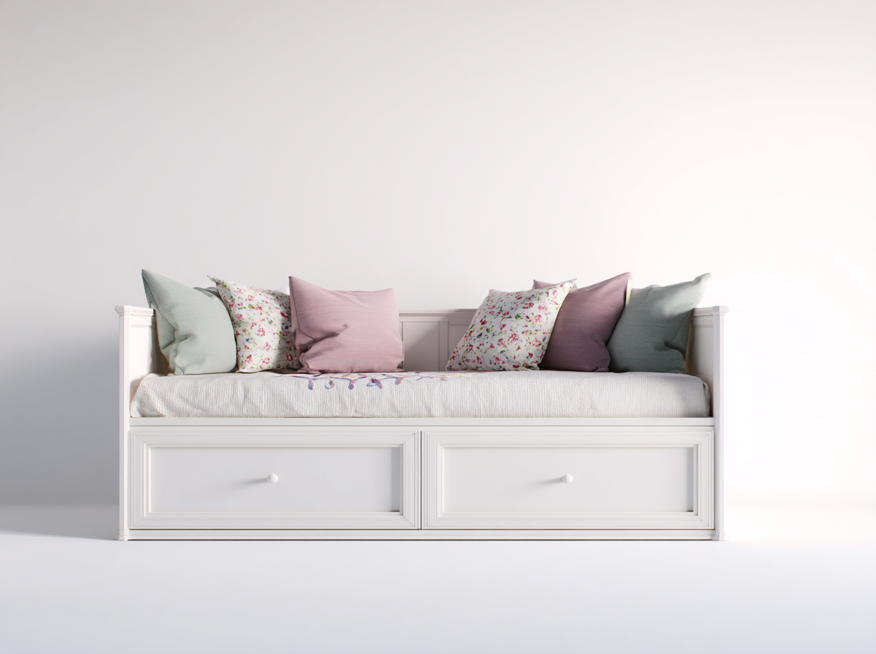 Canapé lit - bois-MDF - 201 x 94 x 79 cm - blanc - style moderne doux-Cottahome