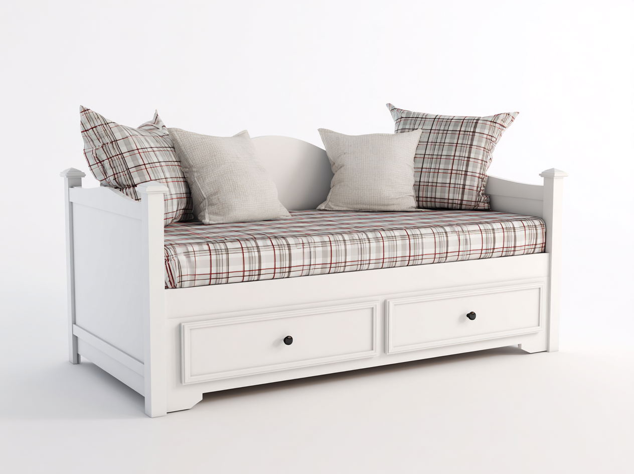 Canapé lit - bois-MDF - 196 x 88 x 80 cm - blanc - style classique moderne-Cottahome
