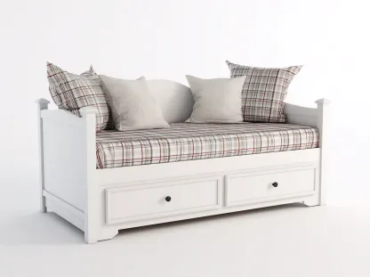 Canapé lit - bois-MDF - 196 x 88 x 80 cm - blanc - style classique moderne-Cottahome