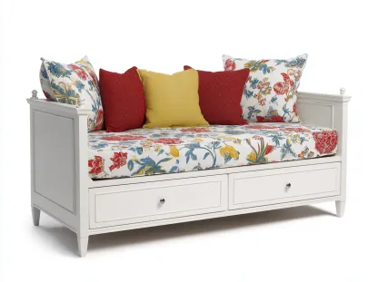 Canapé lit - bois-MDF - 207 x 98 x 81 cm - blanc - style classique chic-Cottahome