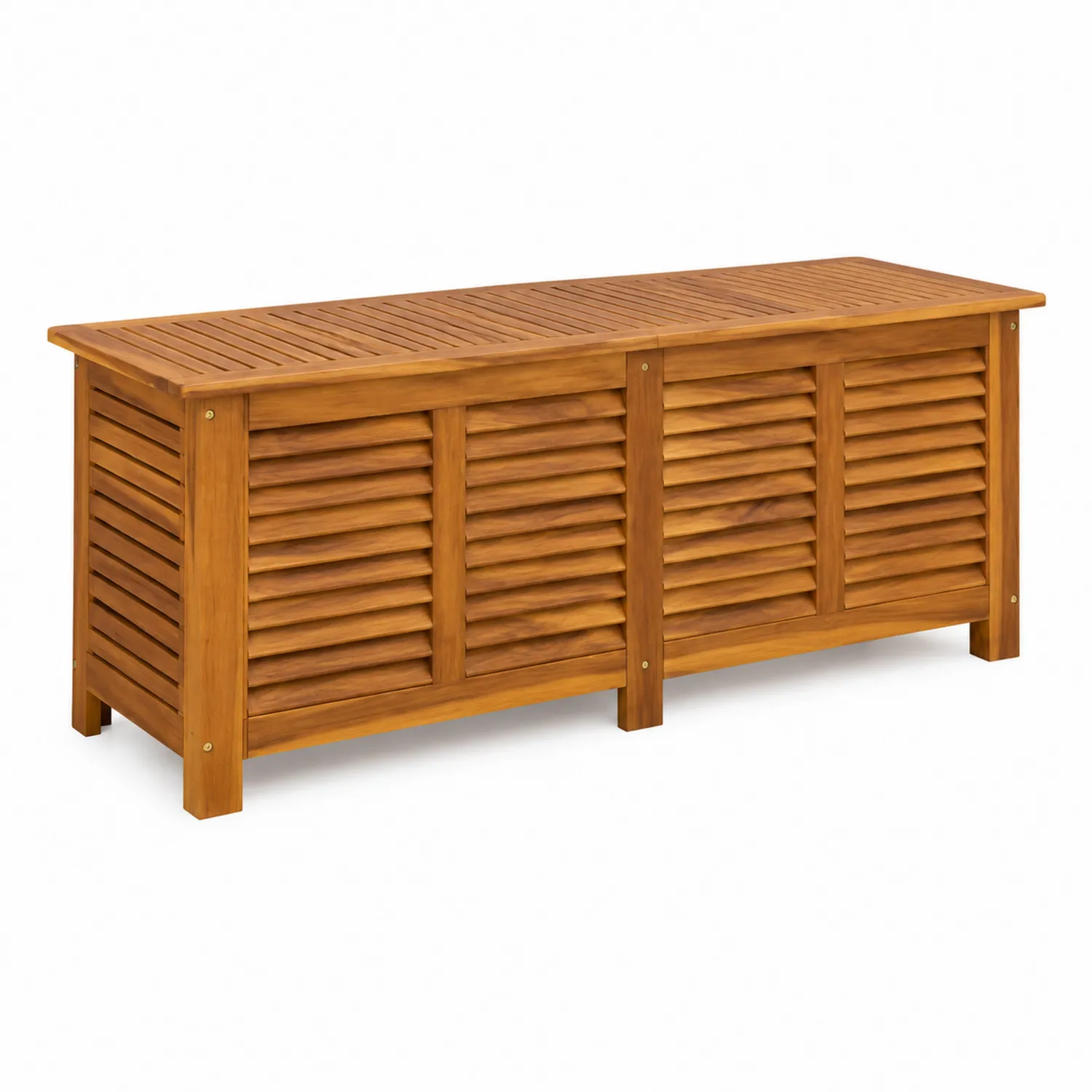 Coffre de rangement en bois d'acacia pour extérieur 120x50x45 cm