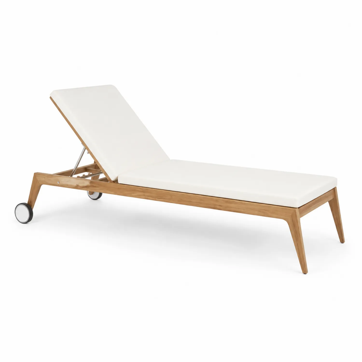 Chaise longue en bois et polyester Blanc