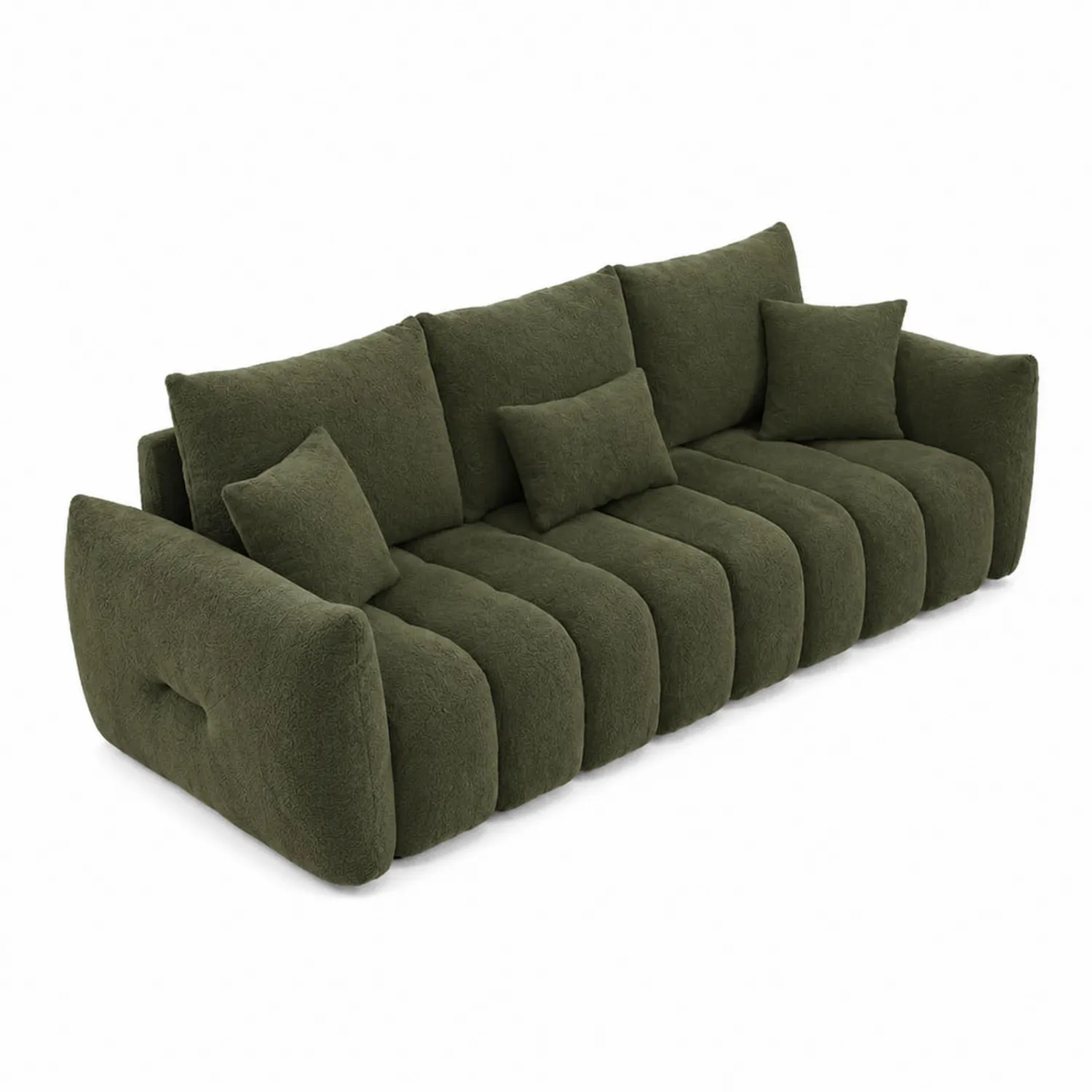Canapé 3 places en tissu bouclé Vert