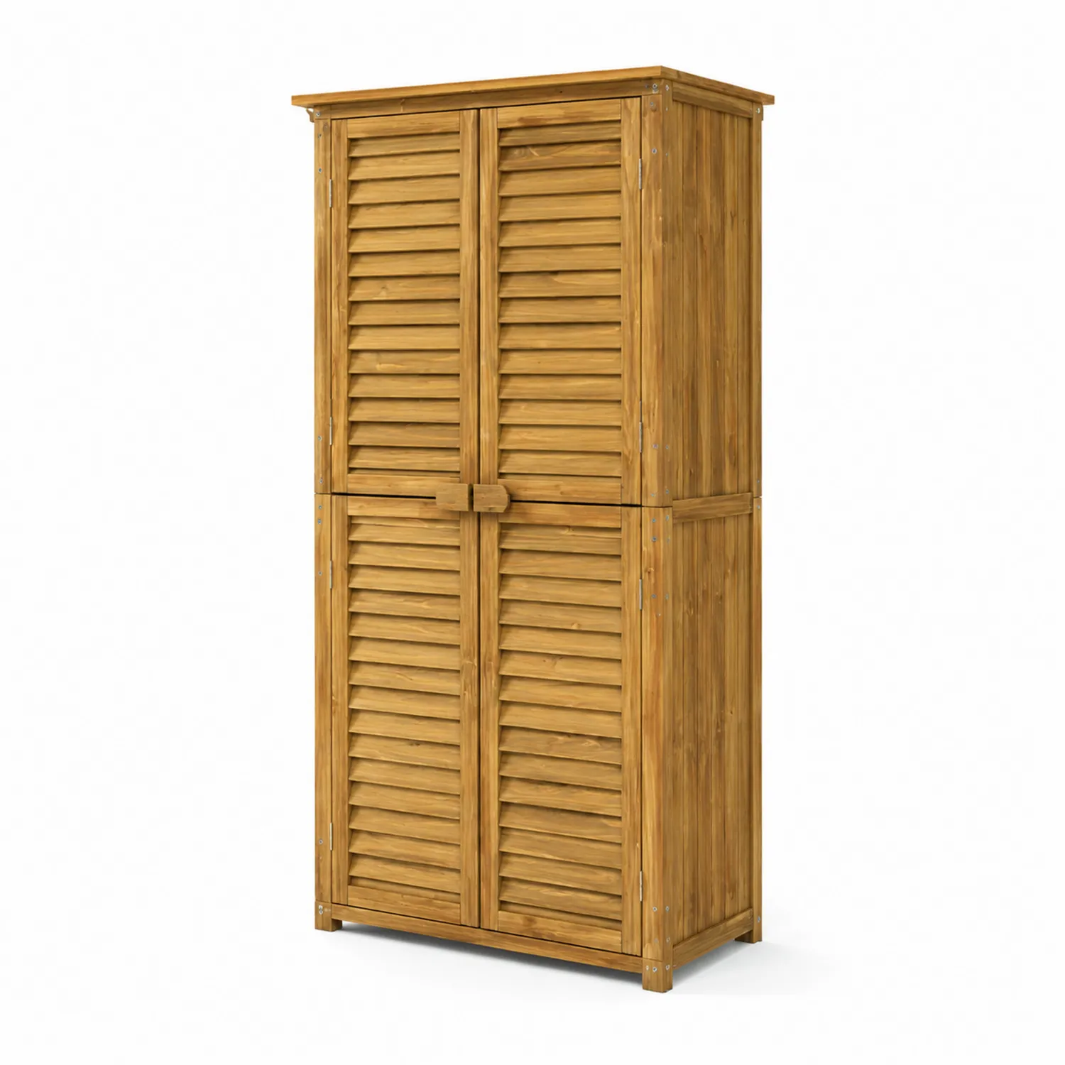 Armoire d'extérieur en Bois avec Portes Persiennes