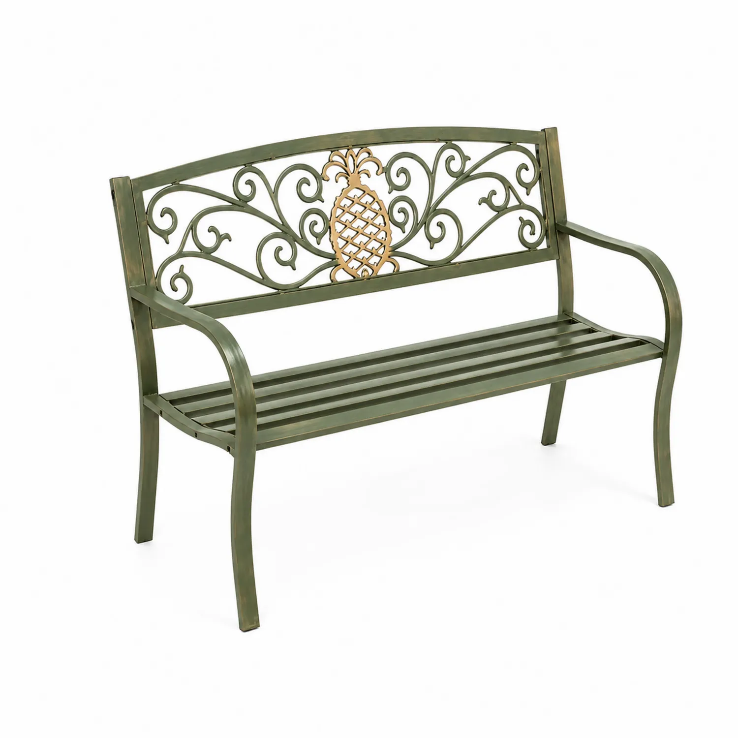 Banc en métal avec motif ananas