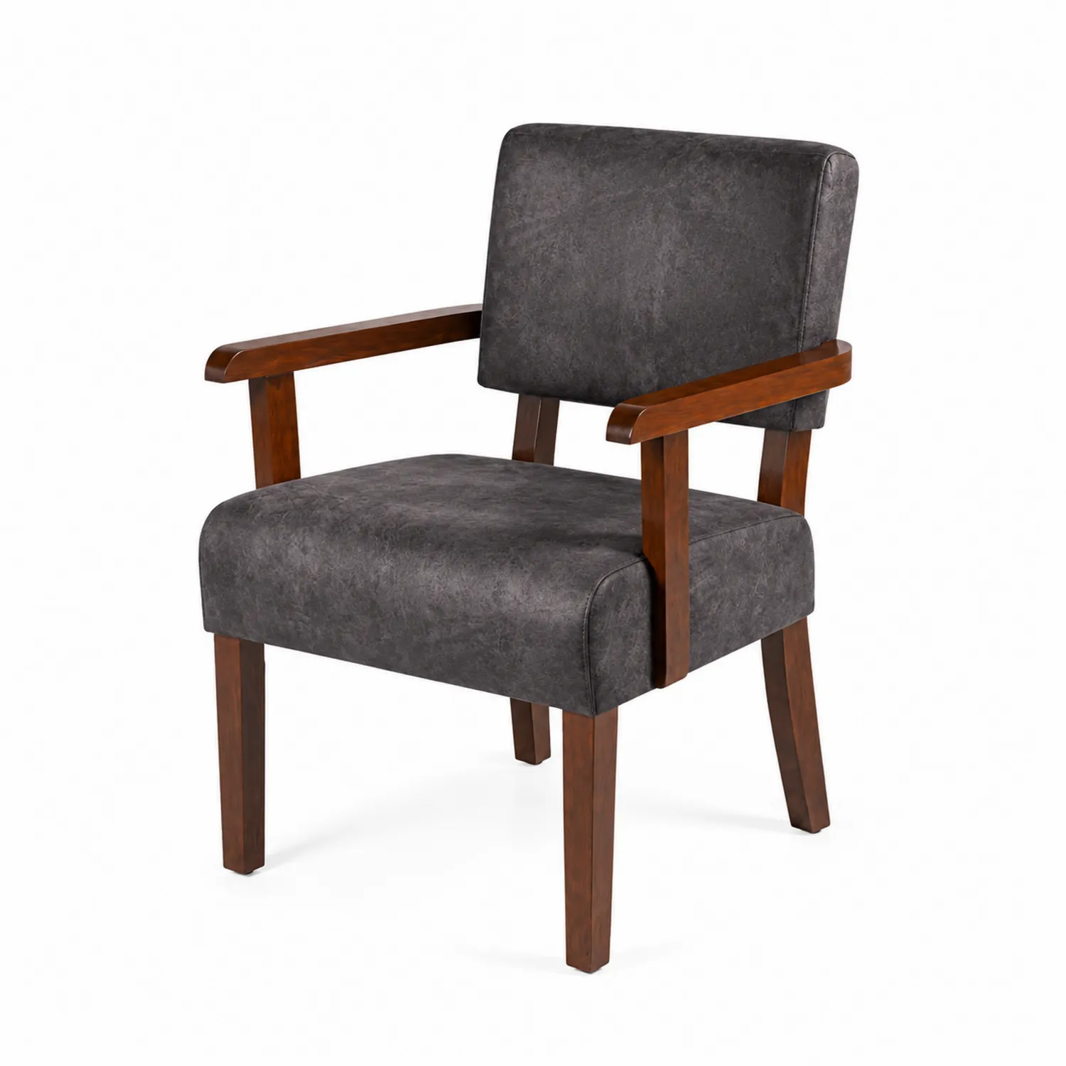 Chaise en bois et tissu gris foncé