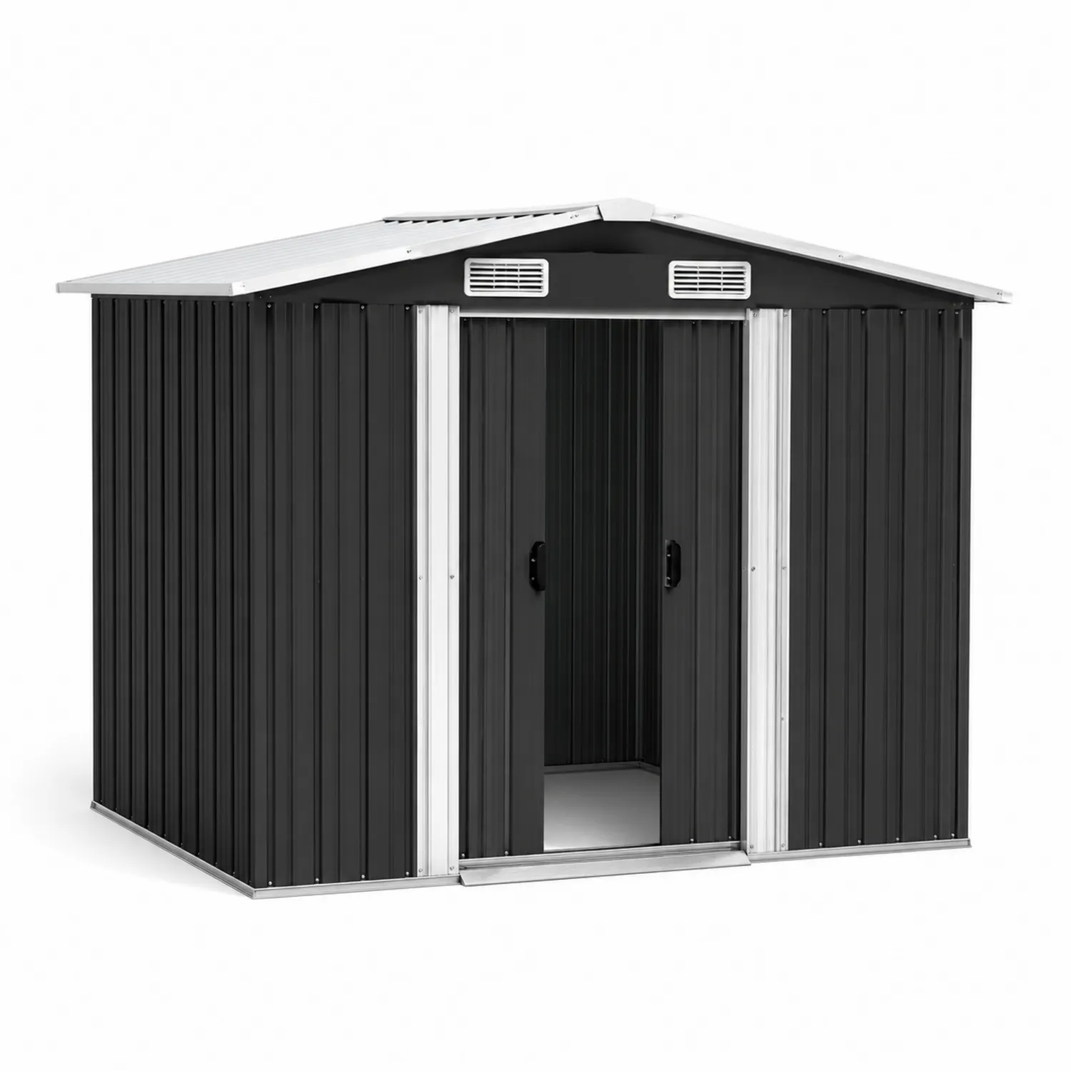 Capanno in metallo nero con ventilazione superiore 213x191x190 cm