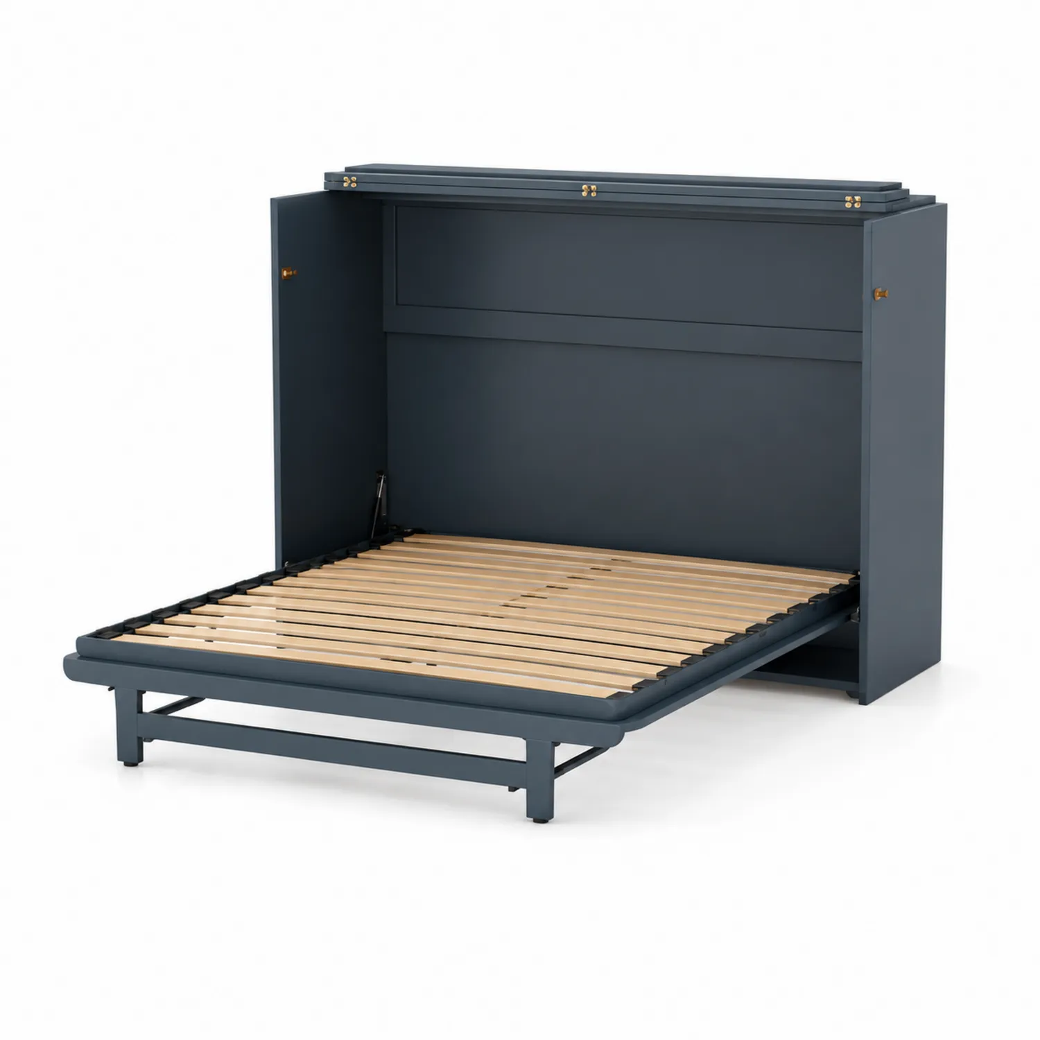 Letto a scomparsa singolo in legno e metallo Blu