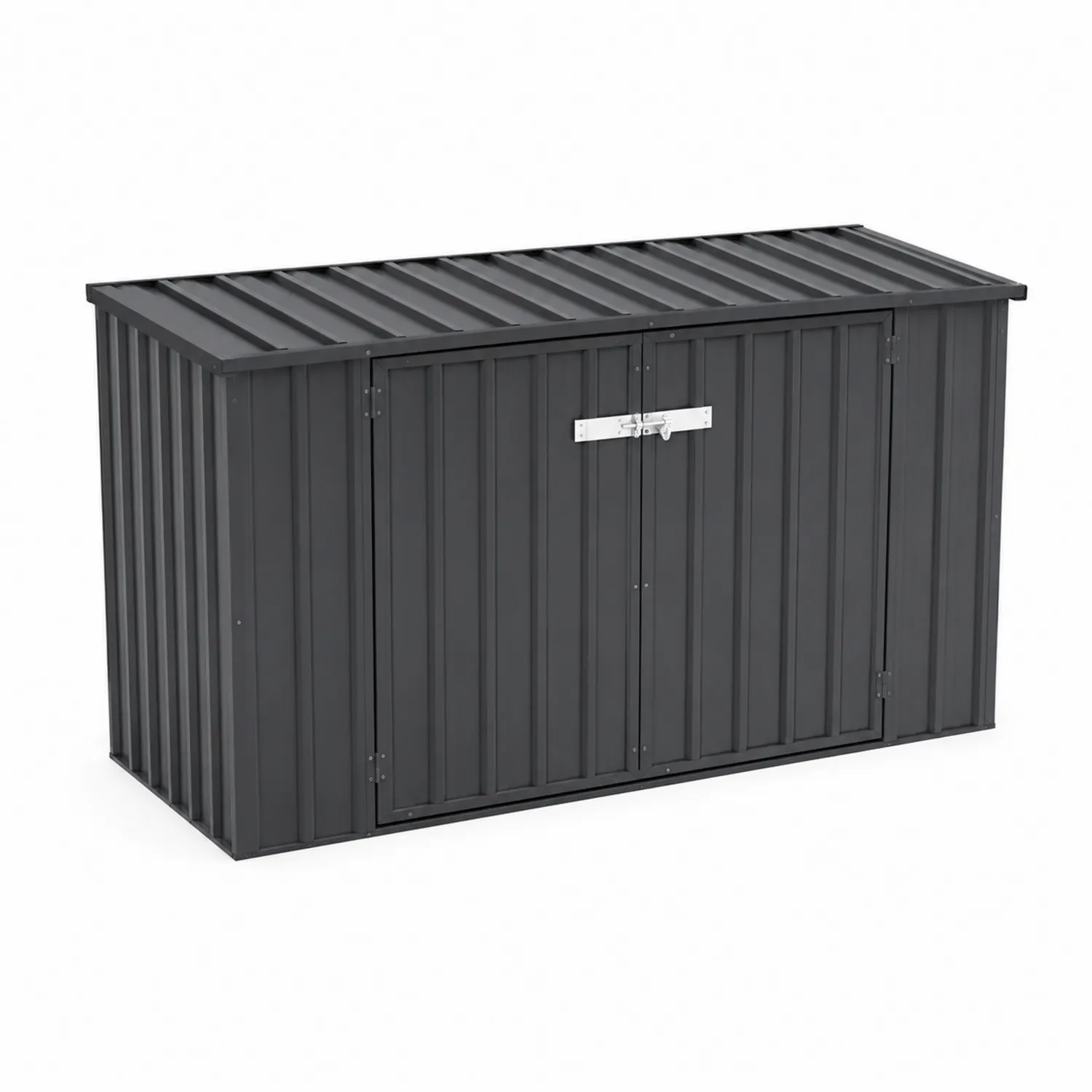 Rettangolare Contenitore Portaoggetti in Metallo Zincato Grigio 130x74x110 cm