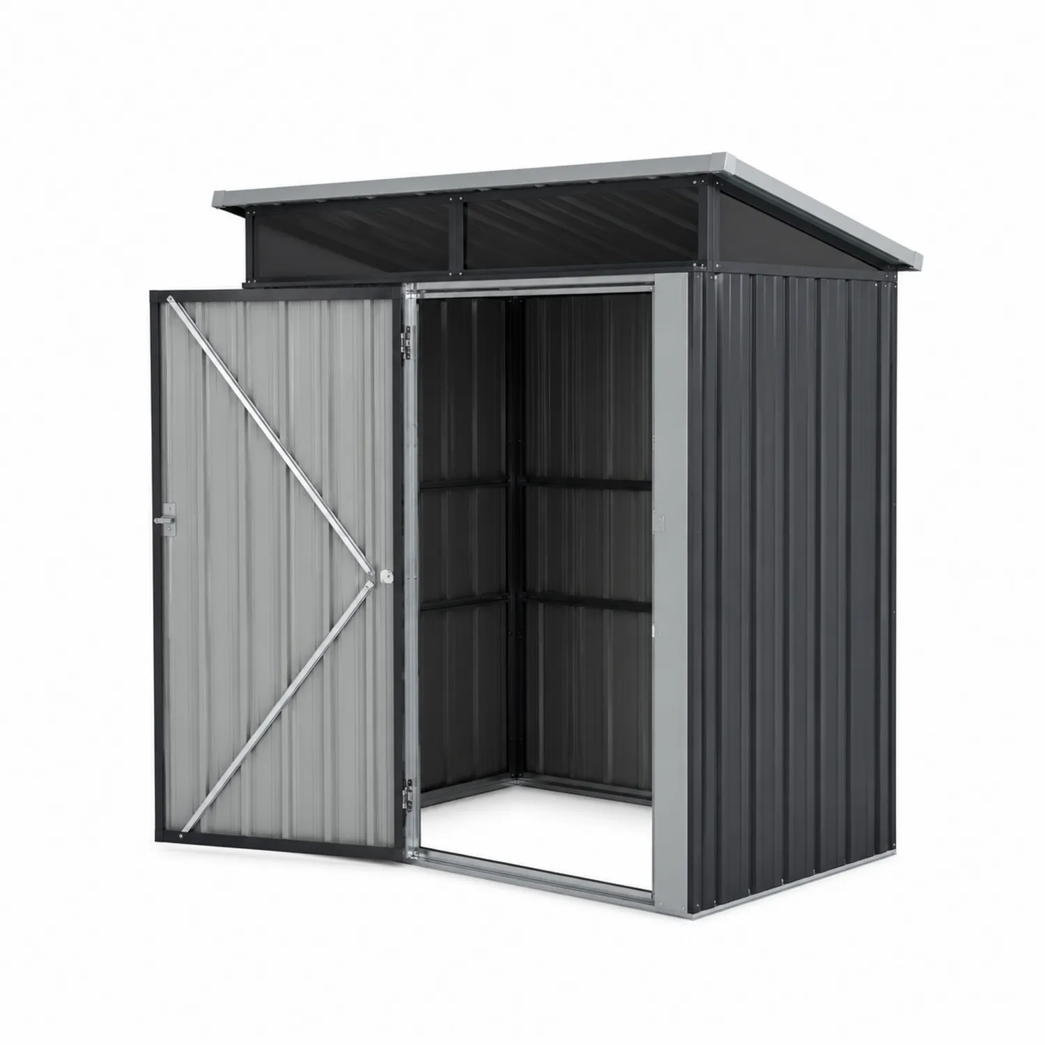 Capanno portaoggetti in acciaio zincato grigio 213x130x173 cm