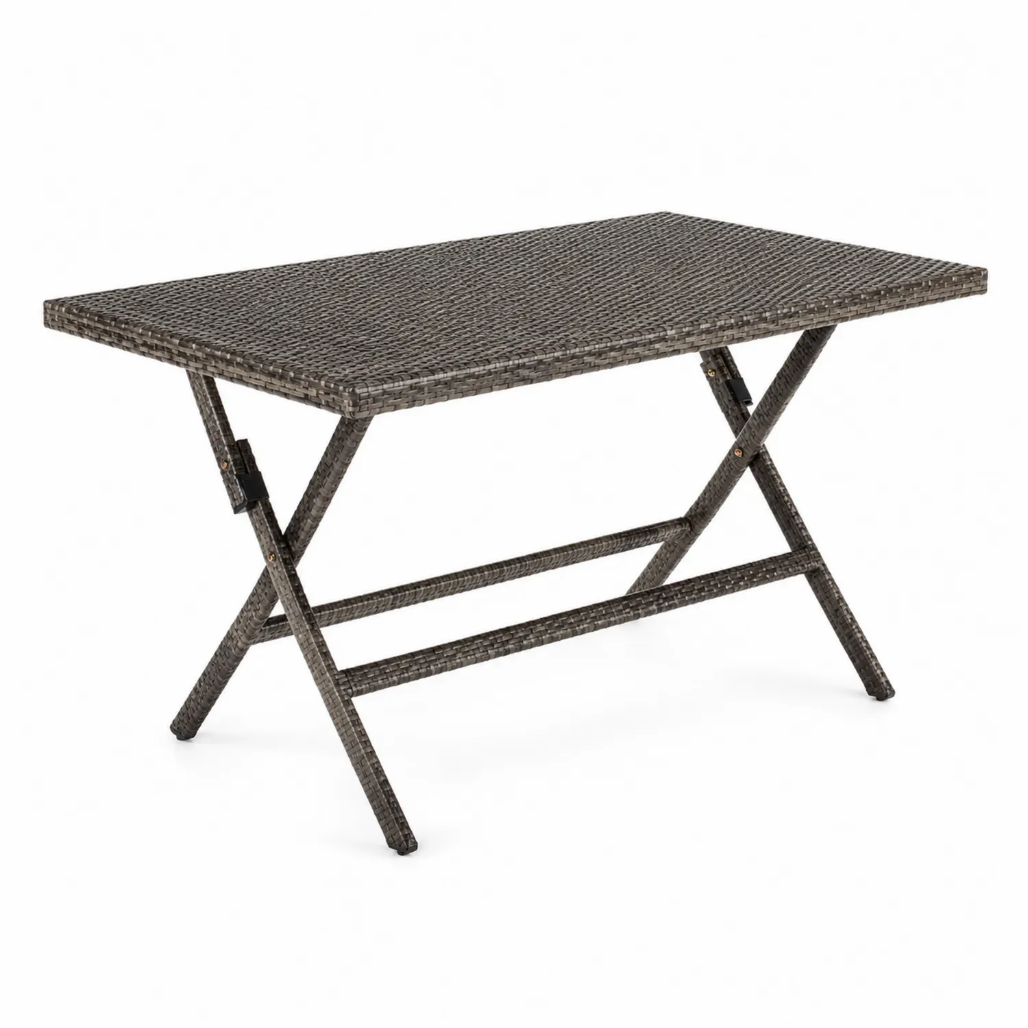 Tavolo pieghevole in rattan marrone