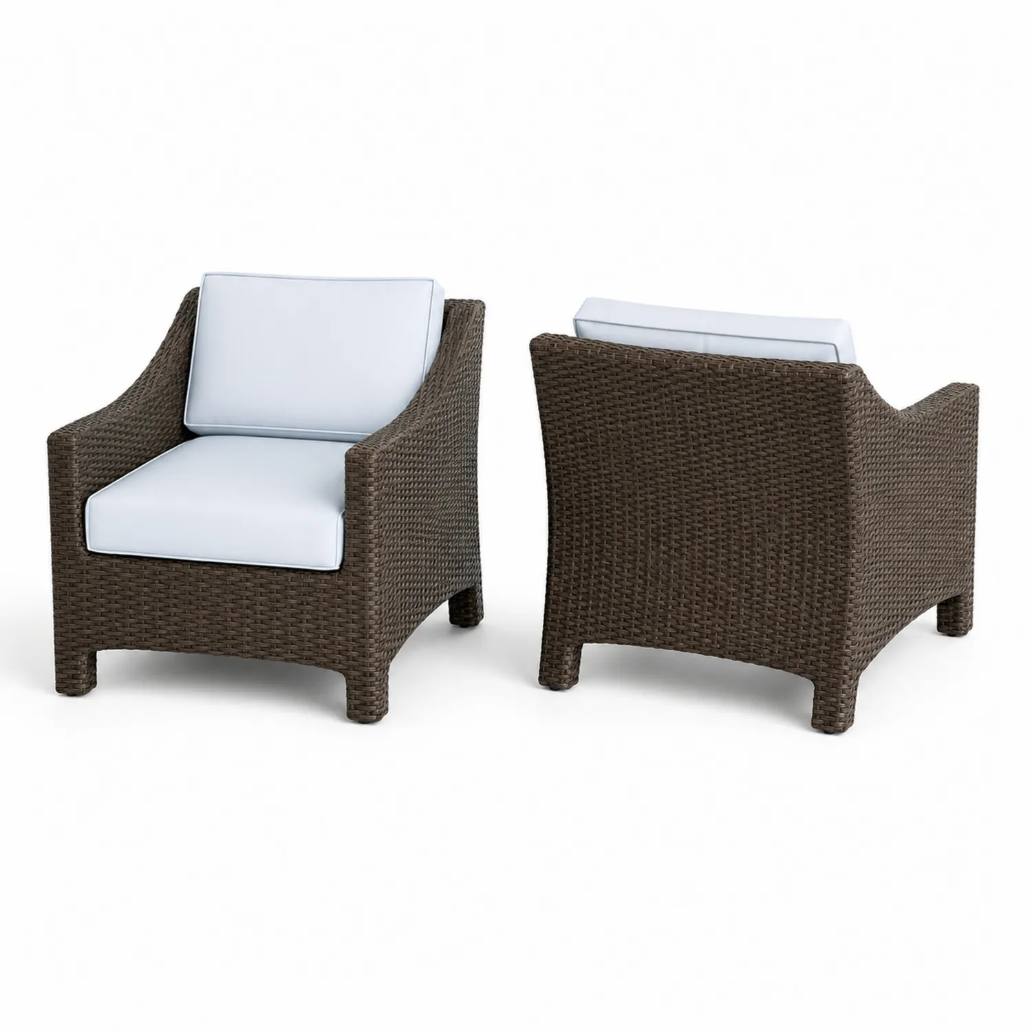 Set di poltrone in rattan sintetico con cuscini in poliestere
