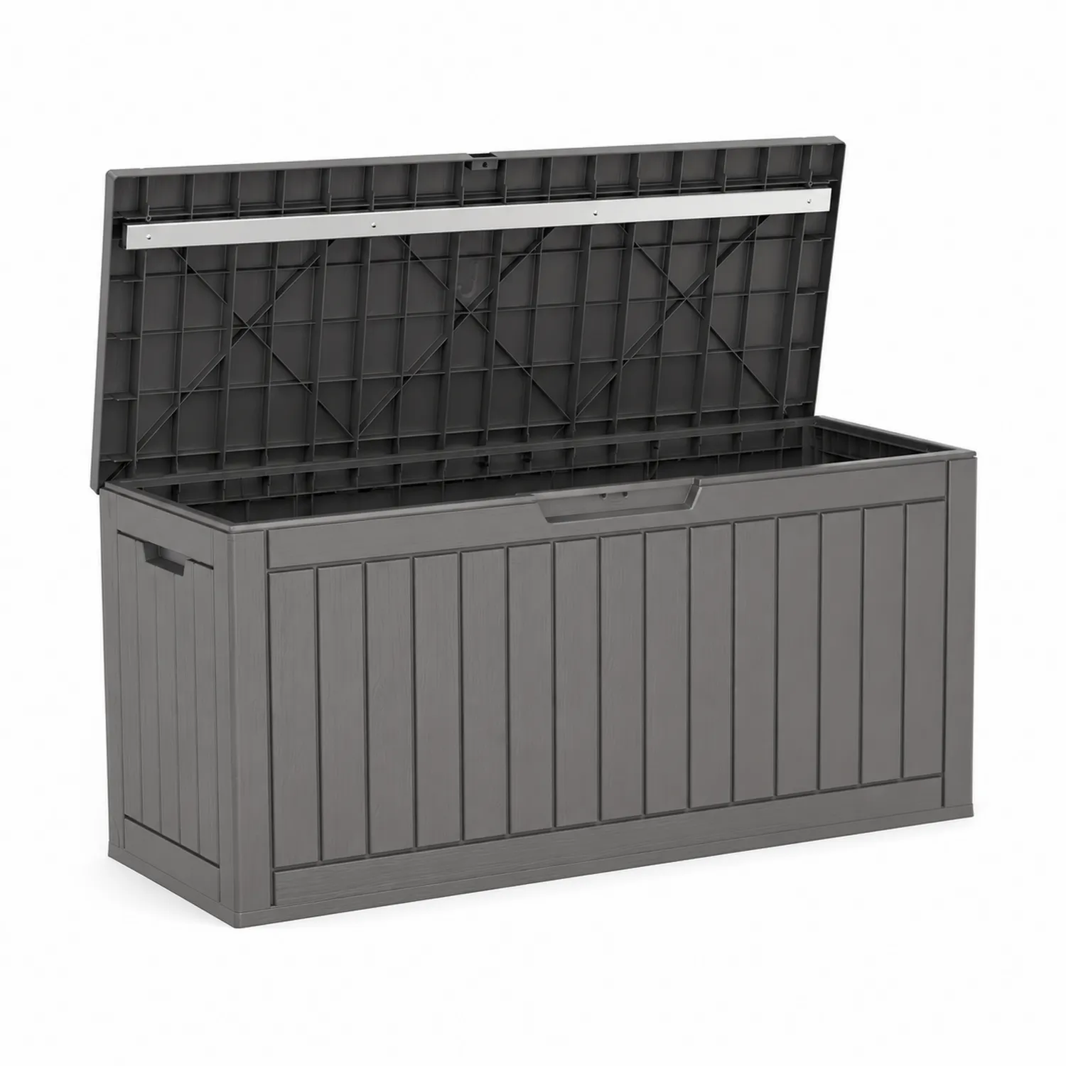 Baule contenitore in plastica grigia 120x45x60 cm