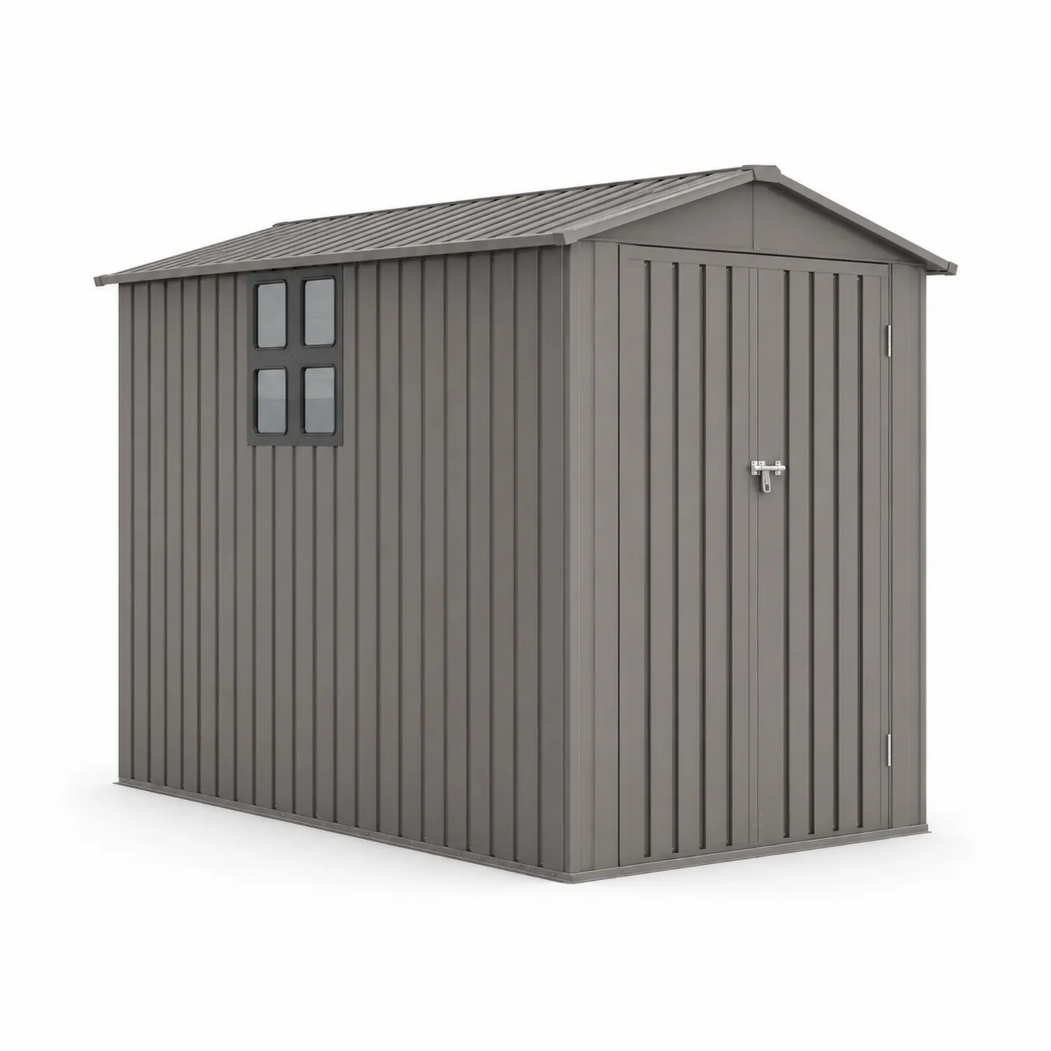 Capanno in Acciaio Grigio con Finestre 200x130x180 cm