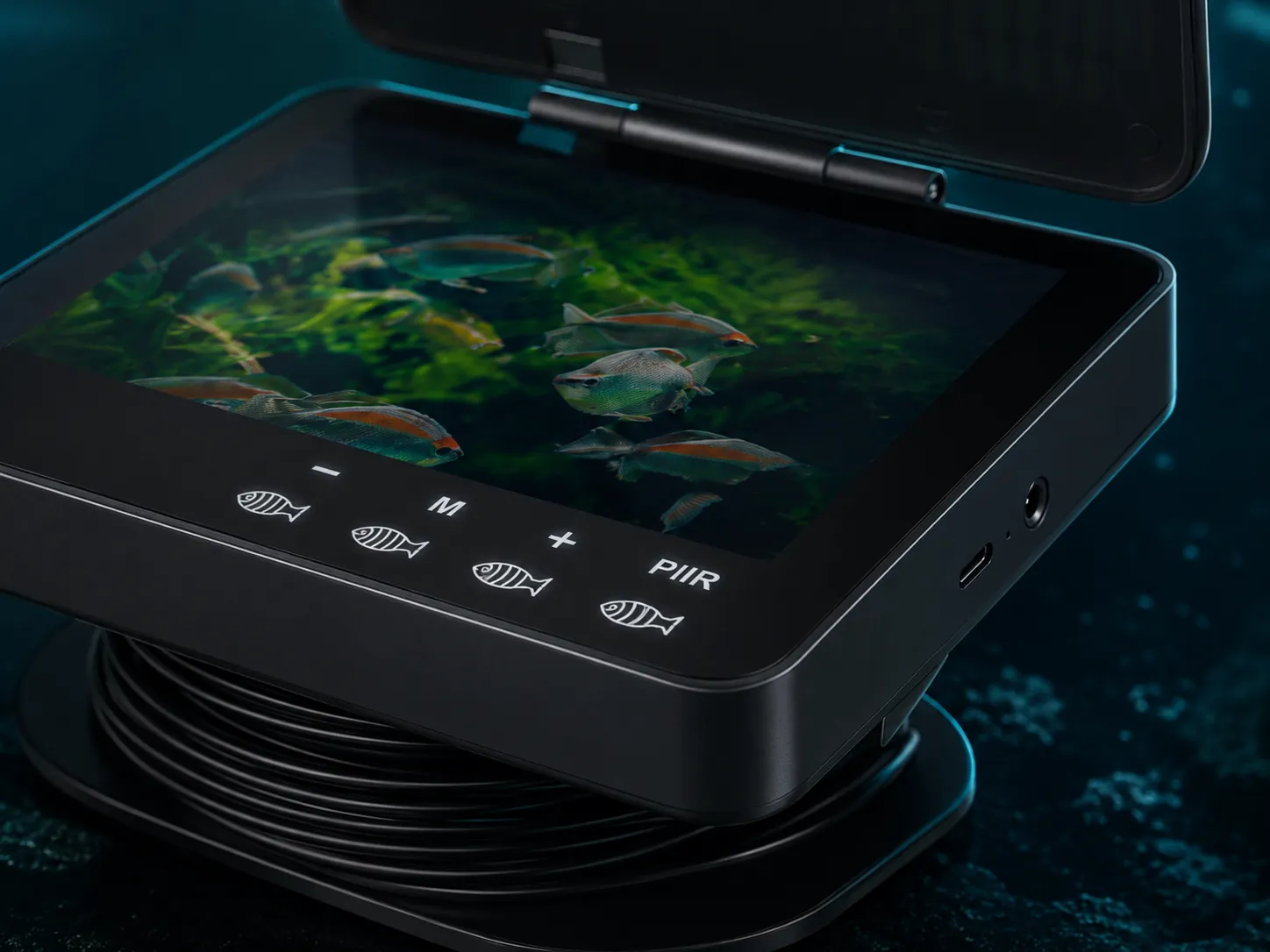 Touch control buttons on the fish finder monitor