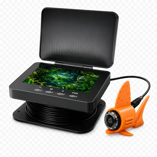 Portable underwater fish finder camera kit
