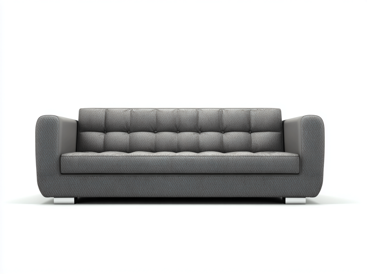 Canapé 3 places - Tissu-Métal-Bois - 224 x 87 x 79 cm - Gris clair - Style moderne-Loftmyly