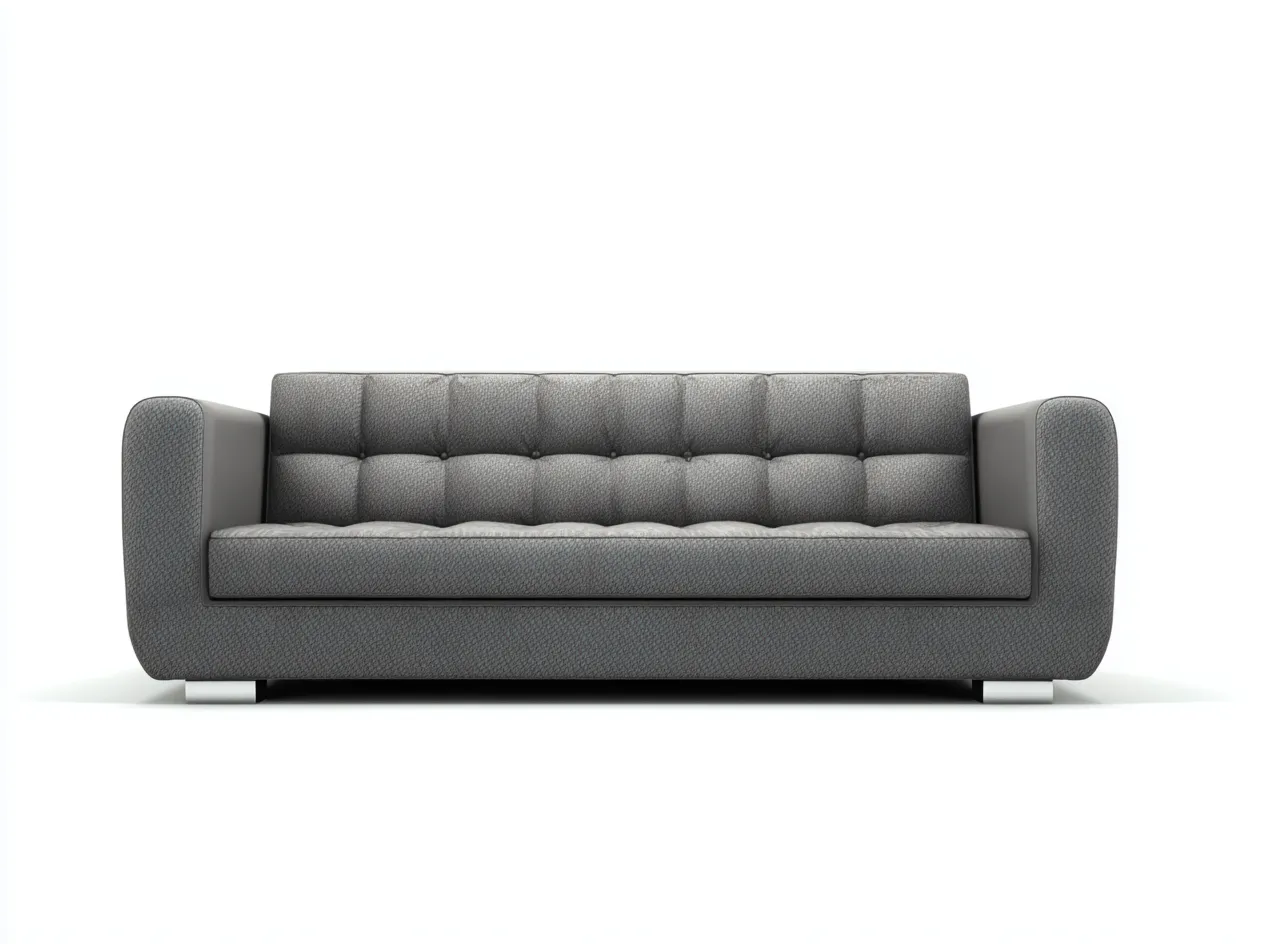 Canapé 3 places - Tissu-Métal-Bois - 224 x 87 x 79 cm - Gris clair - Style moderne-Loftmyly