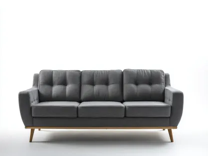 Canapé 3 places - Tissu-Bois - 212 x 88 x 86 cm - Gris - Style scandinave-Loftmyly