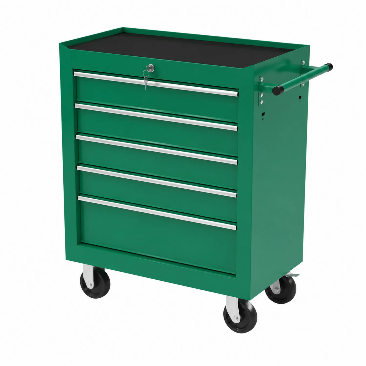 Chariot à outils en métal avec 5 tiroirs Vert
