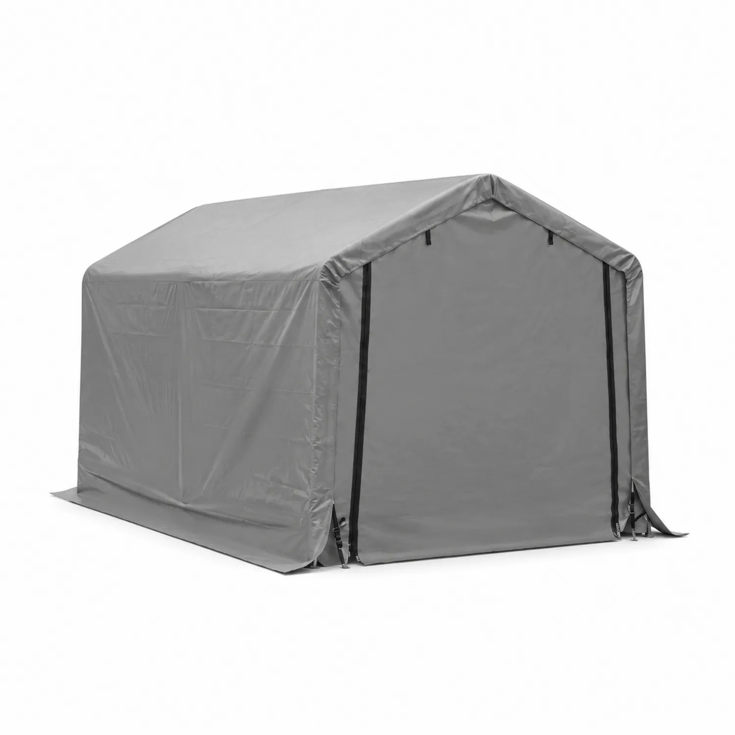 Abri de voiture en toile et acier galvanisé Gris 3 x 6 m