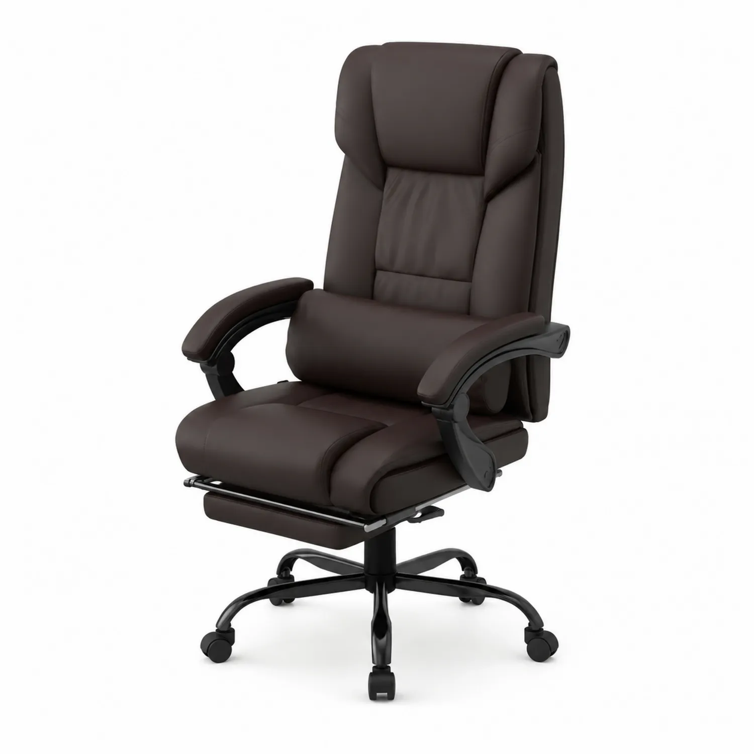 Fauteuil de bureau en cuir synthétique avec repose-pieds